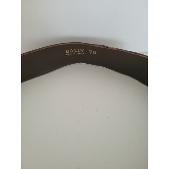 Bally Logo Leather Belt Burgundy Equestrian Red Wide Size 70 25-27\